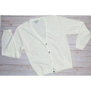 Vintage white izod button up long sleeve cardigan sweater oversized medium
